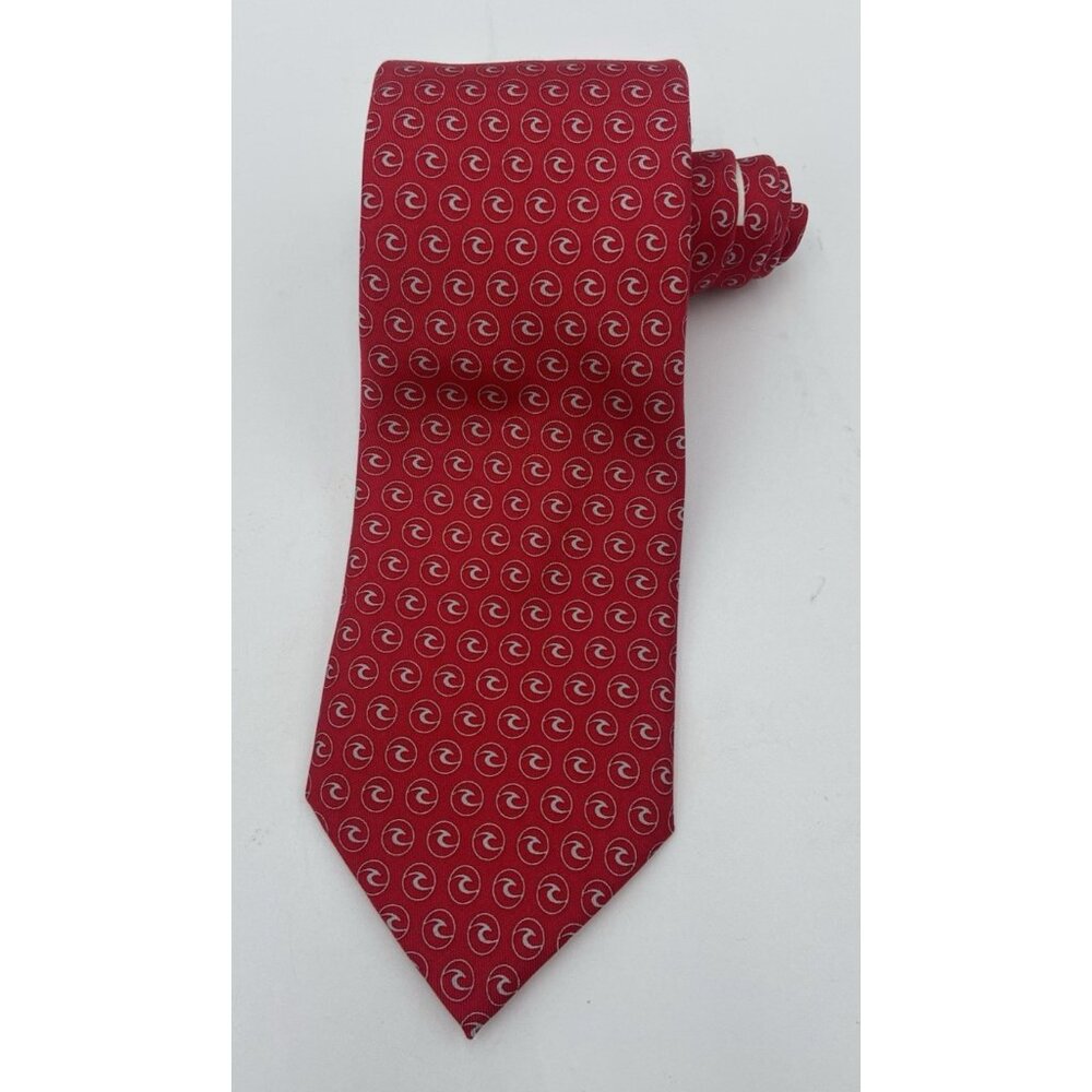 VINEYARD VINES Custom Men's Silk Necktie Designer Red The Mariner Whale EUC